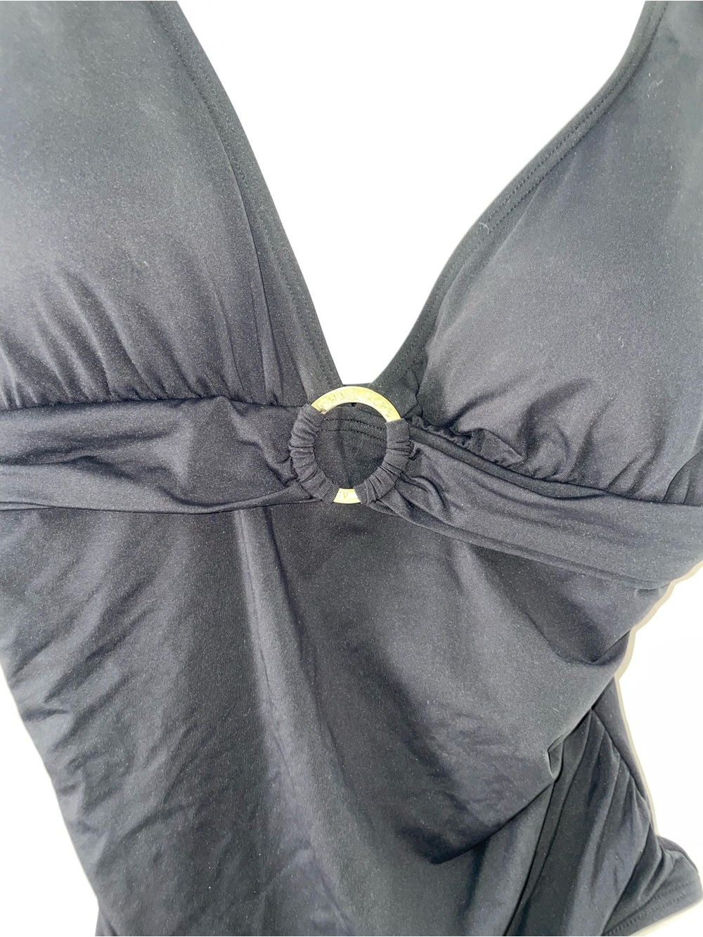 Classic Michael Kors Black One-Piece Swimsuit with Ring Detail - Picture 2 of 4